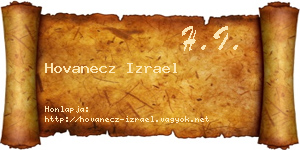 Hovanecz Izrael névjegykártya